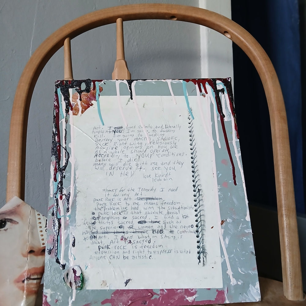 Original Piece Featuring A Page From The Journals Of Kurt Cobain